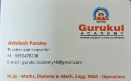 Experienced Maths and physics home tutor for class 9th to 12th and tution for IIT- JEE & NEET @ Gurukul academy